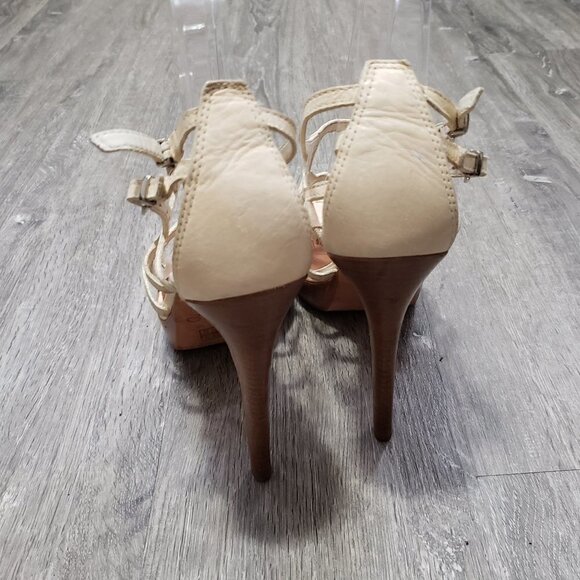 Aldo * Honeycomb Strappy Leather Heels Sz 40 - Picture 4 of 10